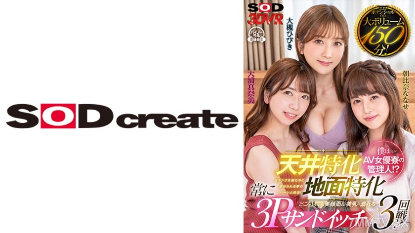 1073DSVR-1142 【VR】【Ceiling Specialization × Floor Specialization】 Am I the manager of the AV idol dormitory!? No matter where you look, it’s all beautiful faces & big tits, always a 3P sandwich x 3 rounds! Hibiki Otsuki Manami Ohura Nanase Asahina