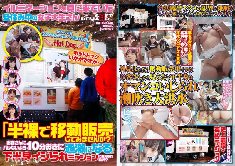 SDAM-073 A female college student who came to see the illumination during winter break “How about trying mobile sales in half-naked?” Can you endure the mission of having your lower body tormented more intensely every 10 minutes without being found out by