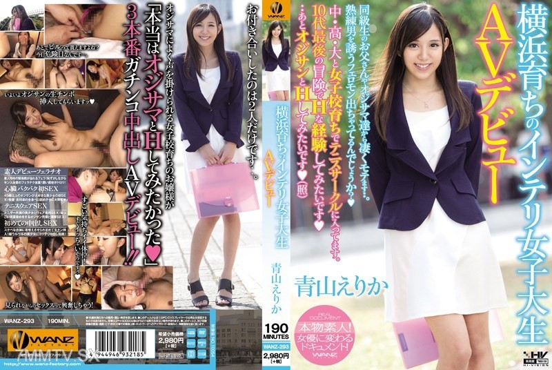 WANZ-293 Yokohama-raised intelligent female college student AV debut: Aoyama Erika